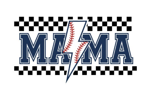 Baseball Mama Lightning Bolt: Graphics for T-Shirt Designs