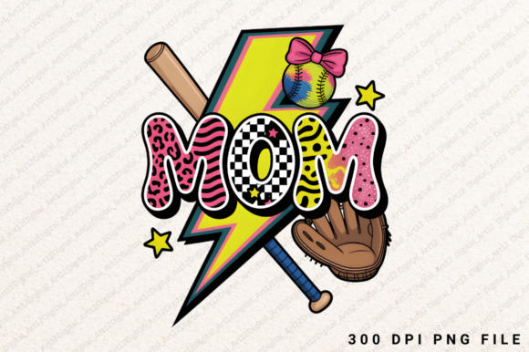 Baseball Mom PNG: Graphics for T-Shirt Designs