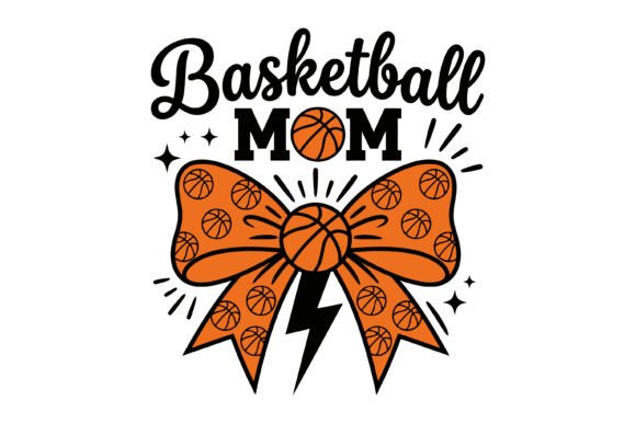 Basketball Mom Bow Sports Design: Graphics for T-Shirt Designs