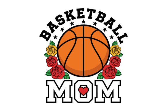 Basketball Mom Floral Sports Design: Graphics & T-Shirt Designs
