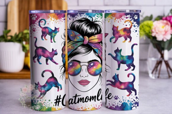Cat Mom Galaxy Graphics for Tumbler Wraps & Blog Use