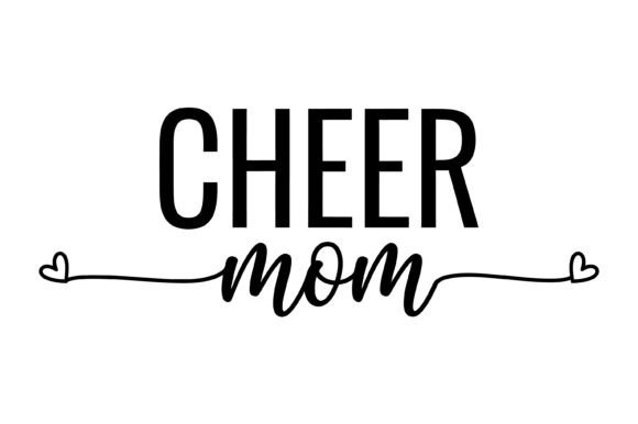 Cheer Mom Heart Line: Graphics for T-Shirt Designs