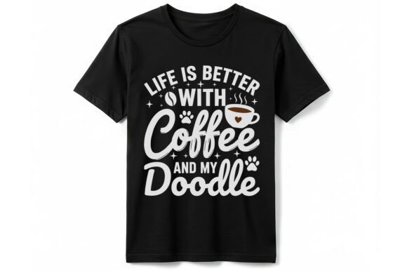 Coffee Doodle Dog Graphics for T-Shirt Designs