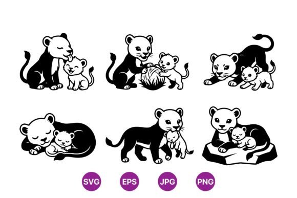 Cute Panther Mom and Baby Clipart: A Designer's Review