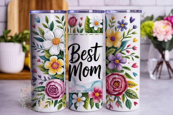 Floral BEST MOM Tumbler Wrap Graphics Review