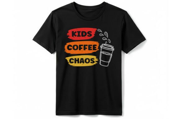 Funny Kids Coffee Chaos: Graphics for T-Shirt Designs