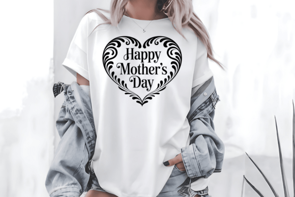 Happy Mother's Day Heart PNG SVG: Graphics for T-Shirt Designs