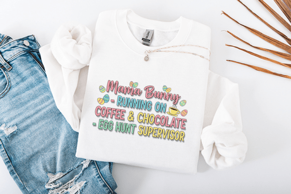 Mama Bunny Running on Coffee: Graphics for T-Shirt Designs