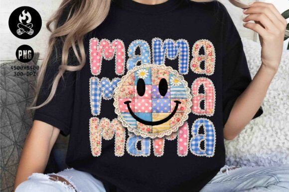 Mama Retro Quilt PNG: Graphics for T-Shirt Designs