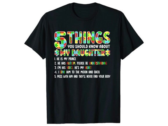Mom Proud Daughter Autism T-Shirt: Graphics for T-Shirt Designs