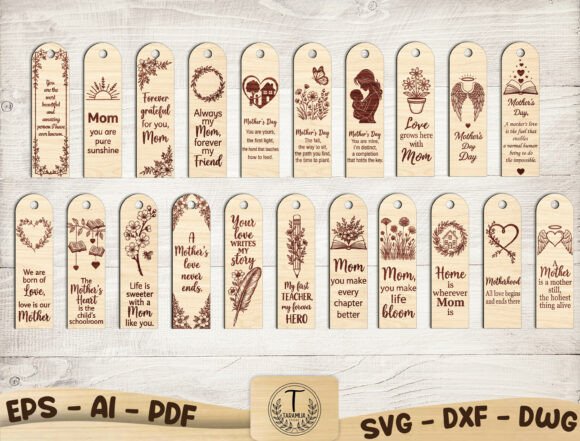 Mother's Day Bookmark SVG Bundle: Laser Cutting & Other Celebrations