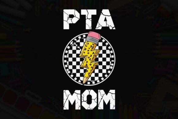 PTA Mom Typography: Graphics for T-Shirt Designs
