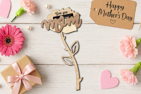 SVG Mom Rose for Mother S Day Laser Cutting